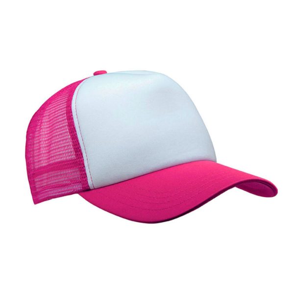 Șapcă de baseball Trucker sublimare - alb / pink